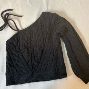 Off-Shoulder Black Sweater